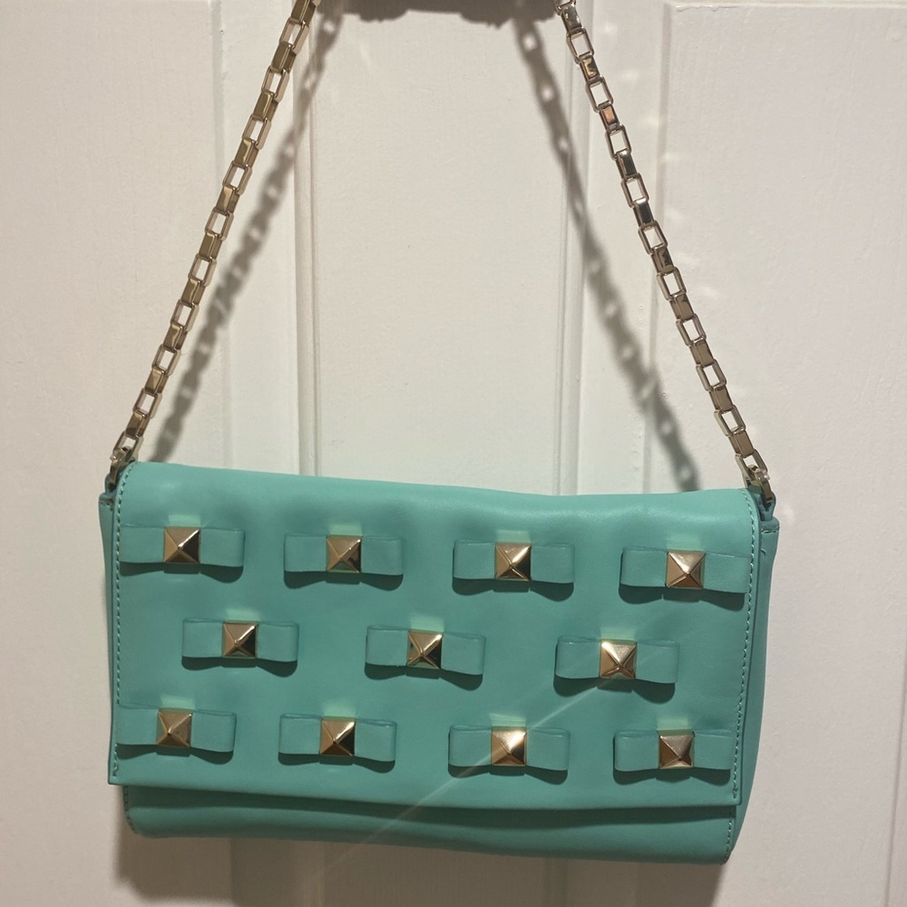 Chic Kate Spade, New York Turquoise Studded Chain Bag - Picture 3 of 8